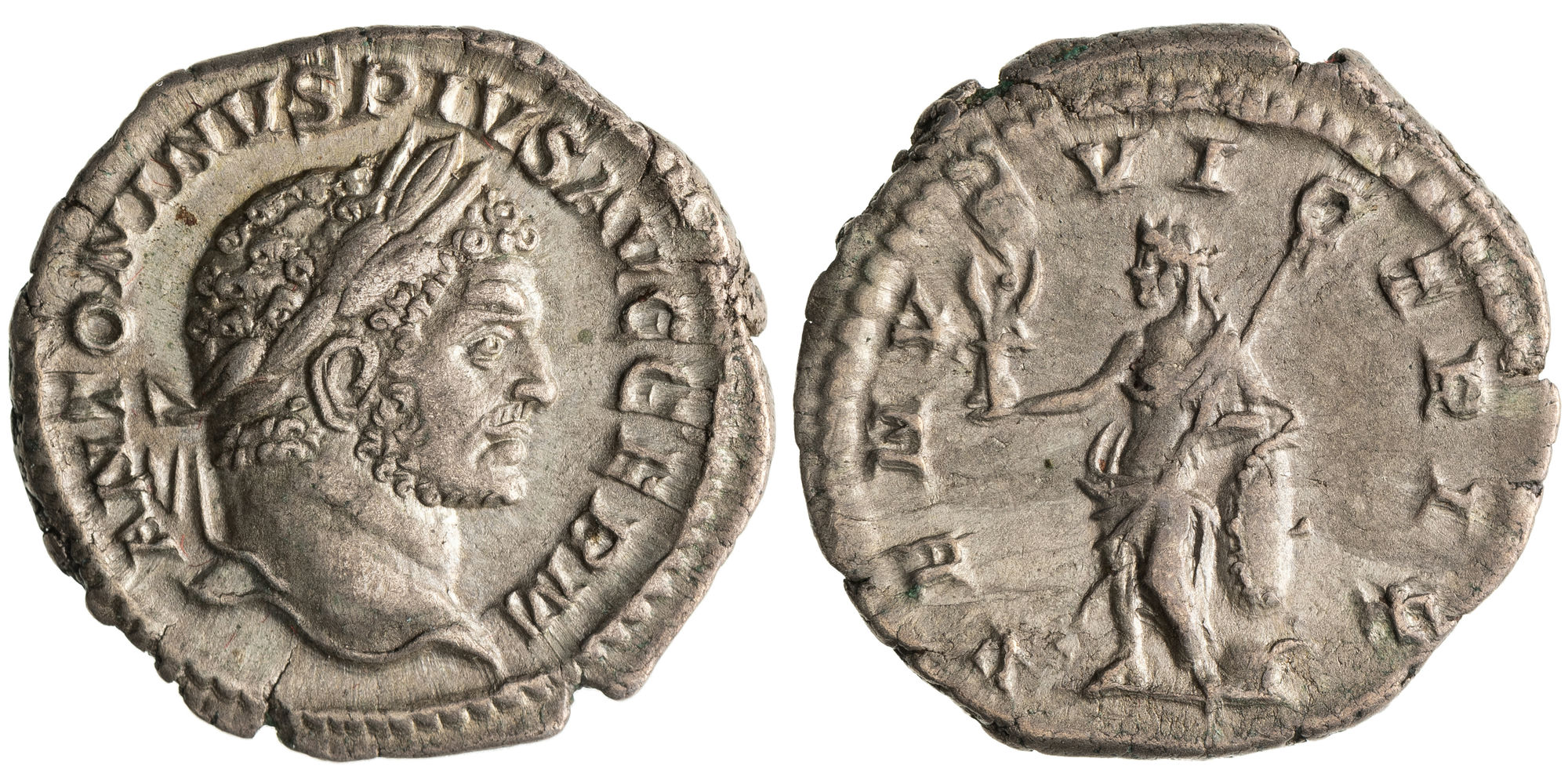 Caracalla, Denarius, 198 - 217 AD, aEF