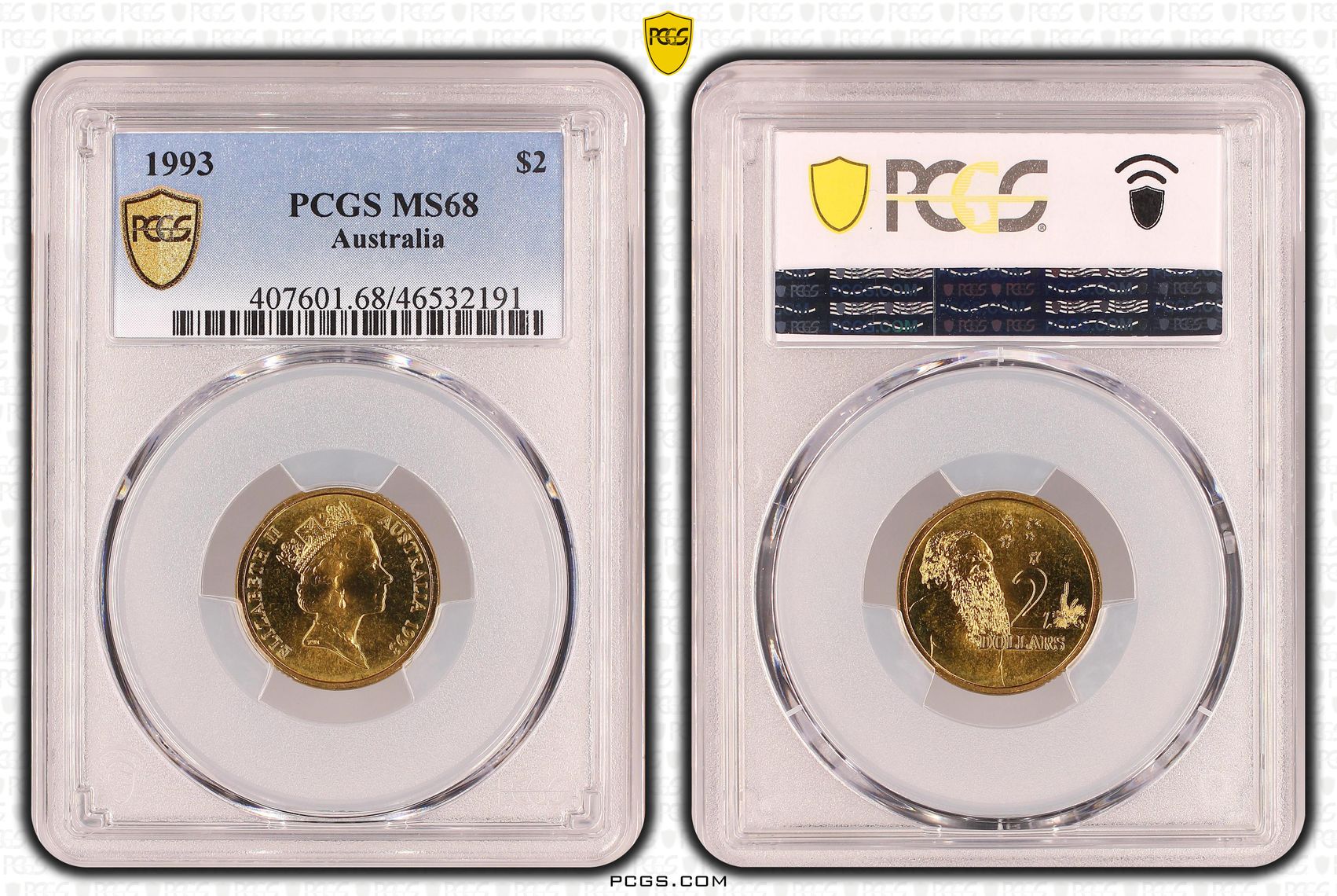 Elizabeth II, POP 8/0, Two Dollar, 1993, PCGS MS 68