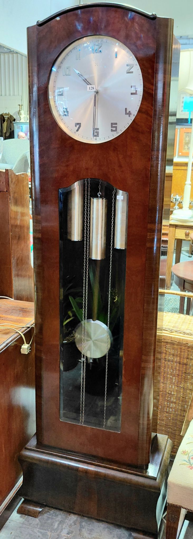 AN ART DECO GRANDFATHER CLOCK