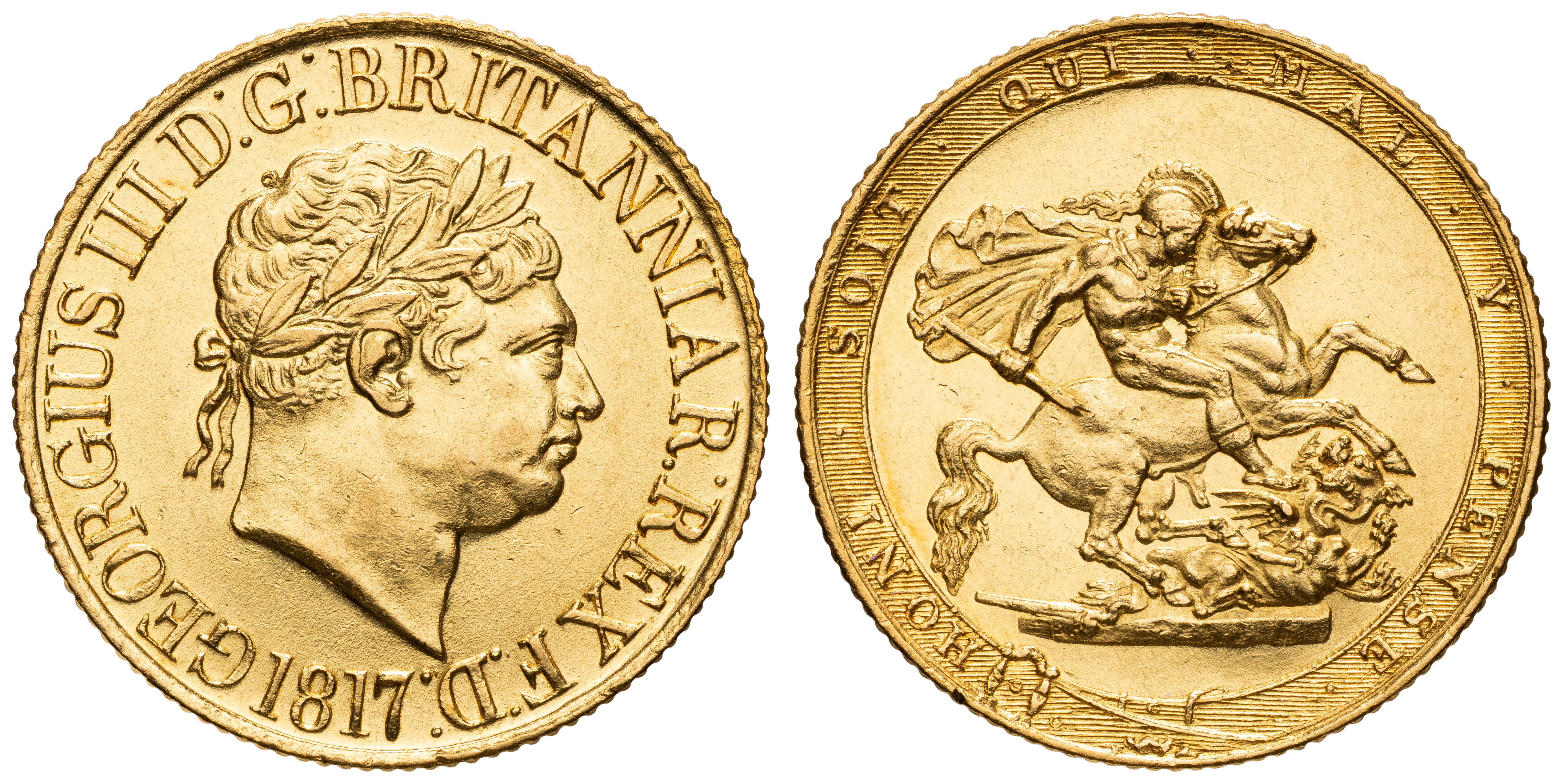Great Britain, George III, Sovereign, 1817, UNC
