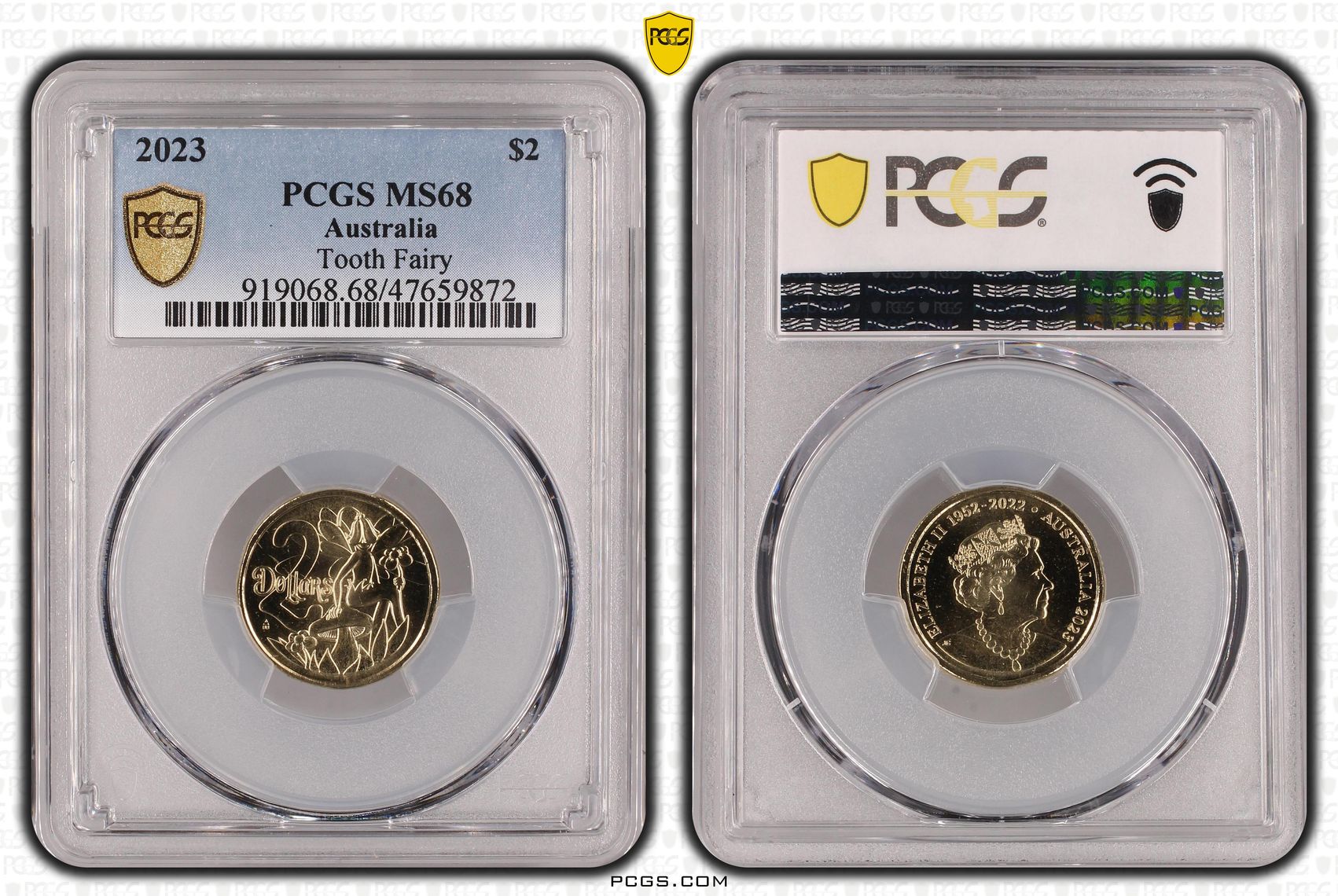484 · Elizabeth II, Tooth Fairy, Two Dollar, 2023, PCGS MS68
