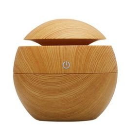 USB Aroma Humidifier Diffuser with 7 Colors LED Light 130ml Wood Grain Aromatherapy Diffuser |