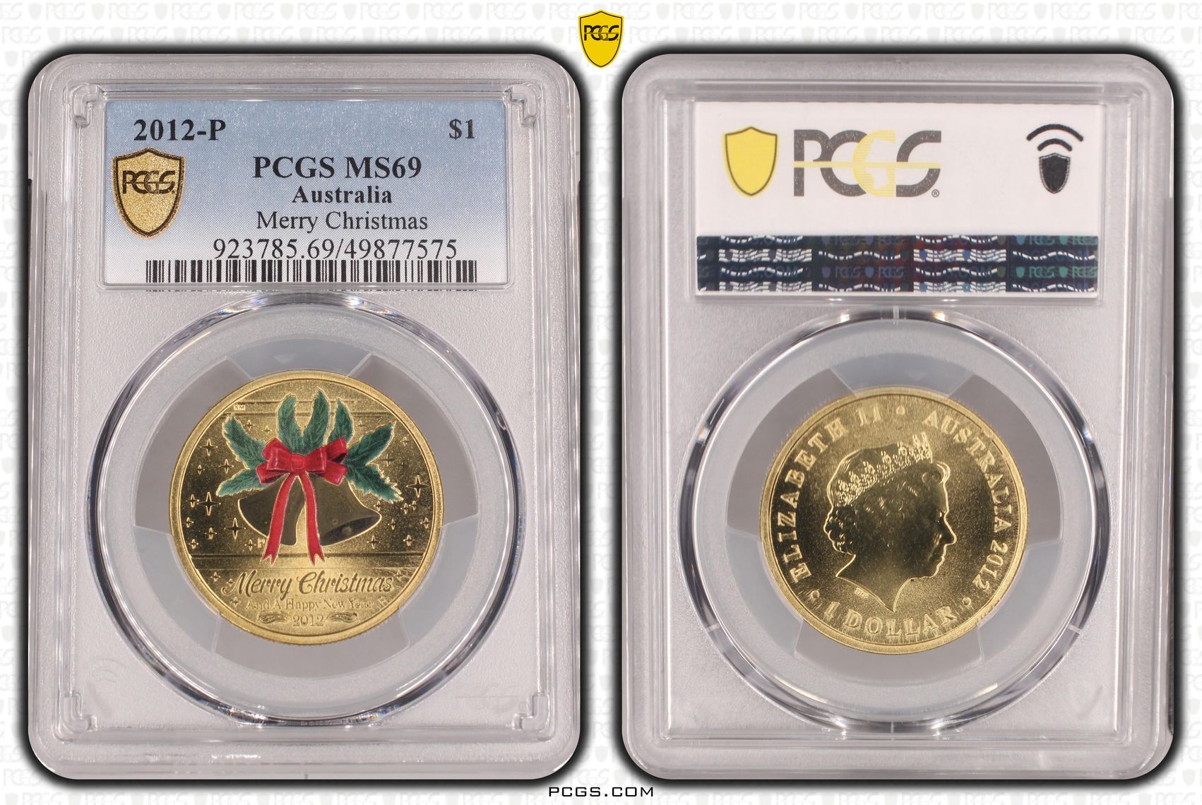 Merry Christmas POP 7/0, One Dollar, 2012-P, PCGS MS69
