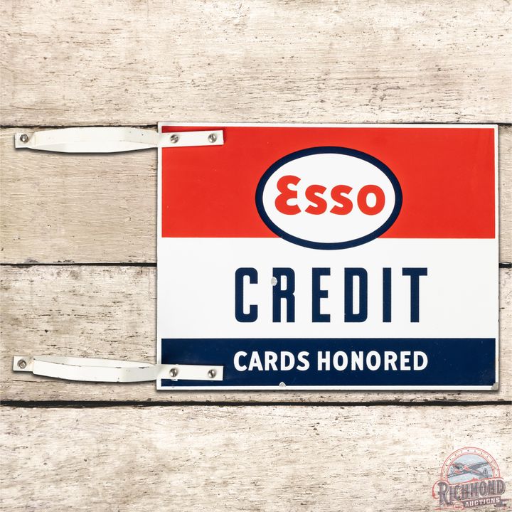 Esso Credit Cards Honored DSP Sign & Bracket - 8.9