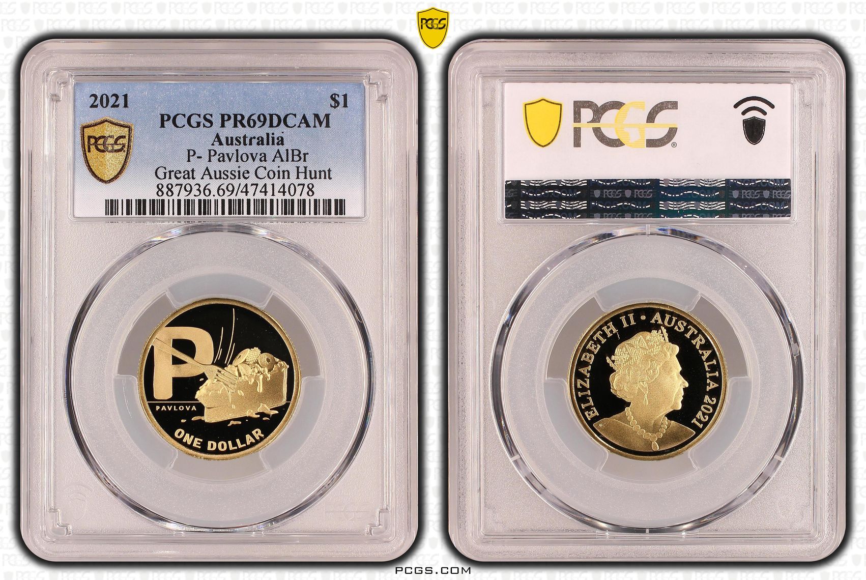 Elizabeth II, P- Pavlova AlBr, One Dollar, 2021, PCGS PR69DCAM