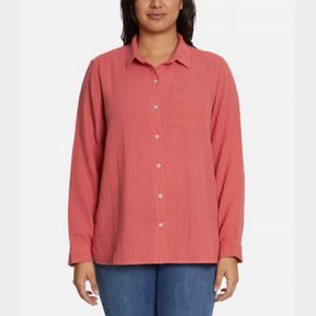 Jessica Simpson Ladies Size XXL (20-22) Gauze Button Front Shirt Red