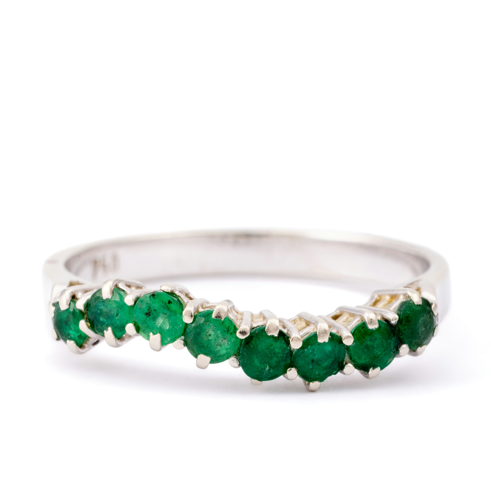 Emerald Wave Ring 18ct Gold,