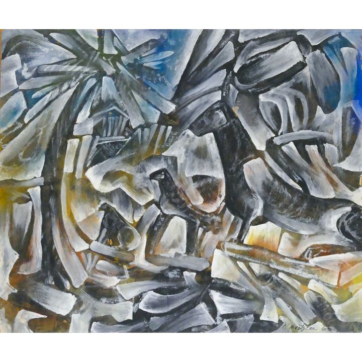 Neil Meitzler ''Mystic Paradise'' 1960 Casein on Paper