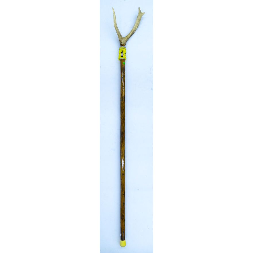 Native Beaded Antler Talking Stick 73''