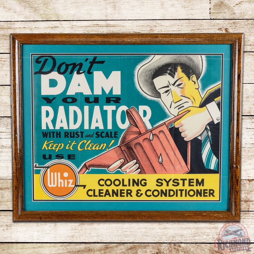Group of 2 Framed Whiz Automotive Advertising Posters
