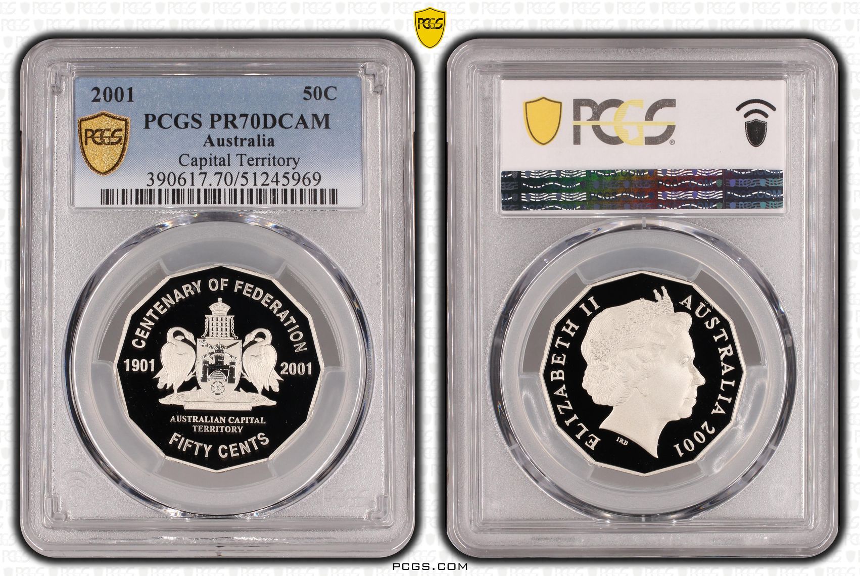 Capital Territory, Fifty Cent, 2001, PCGS PR70DCAM