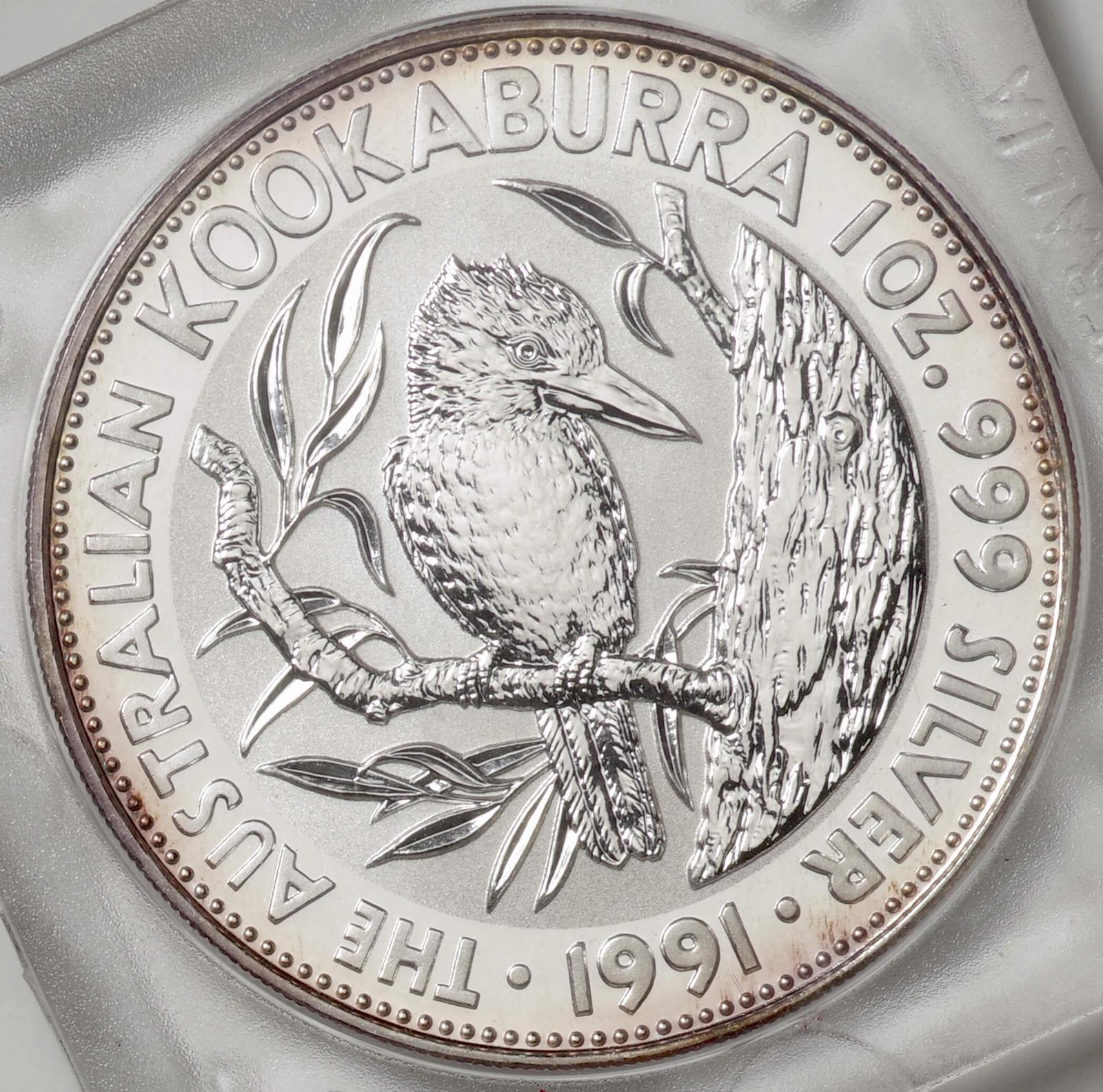 オーストラリア-Australia. ワライカワセミ鳥図 5ドル(1オンス)銀貨 