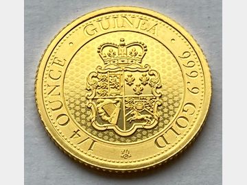2020 ST. HELENA ELIZABETH II 'EAST INDIA COMPANY' GOLD 1/4oz ROSE CROWN GUINEA