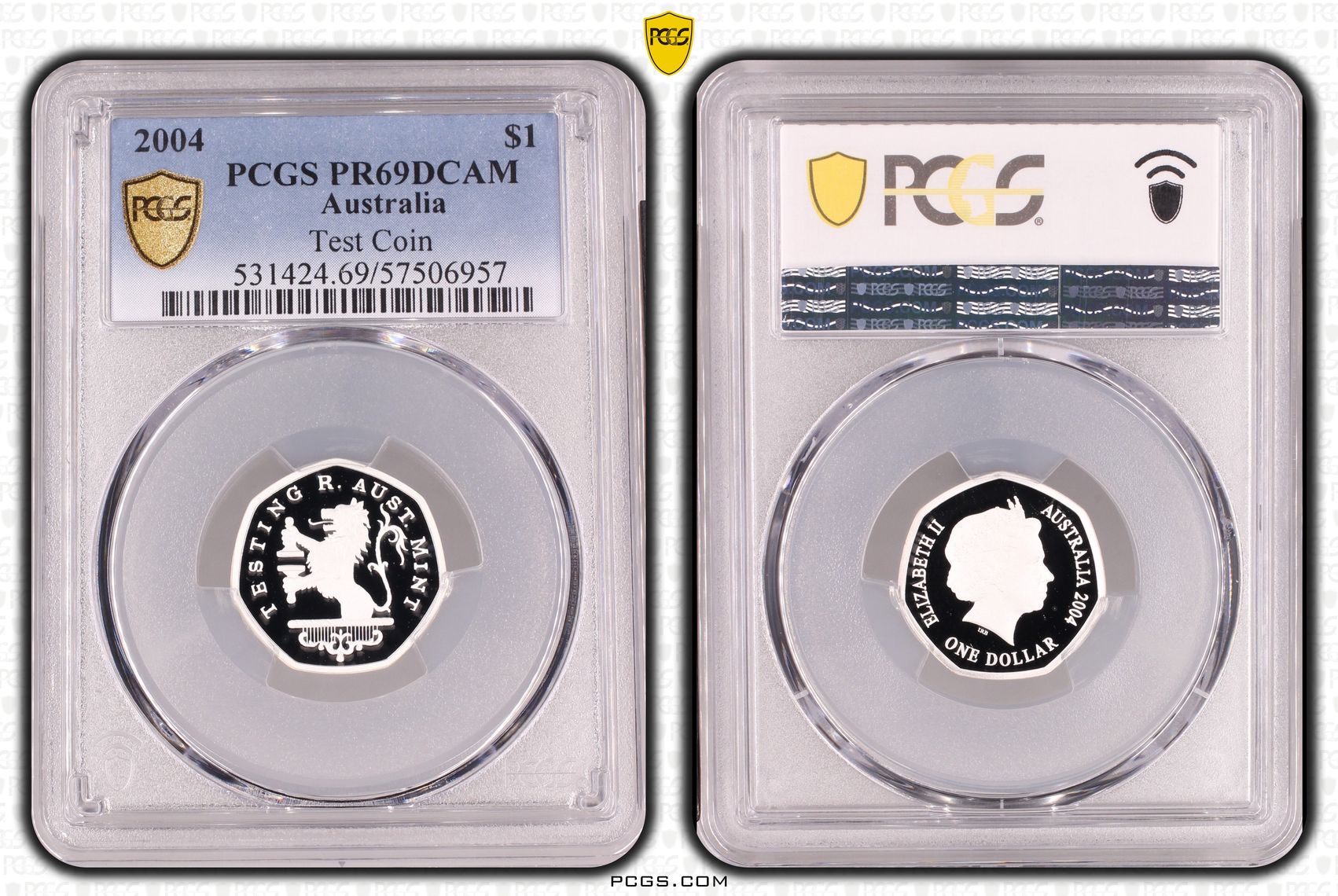 Test Coin, One Dollar, 2004, PCGS PR69DCAM
