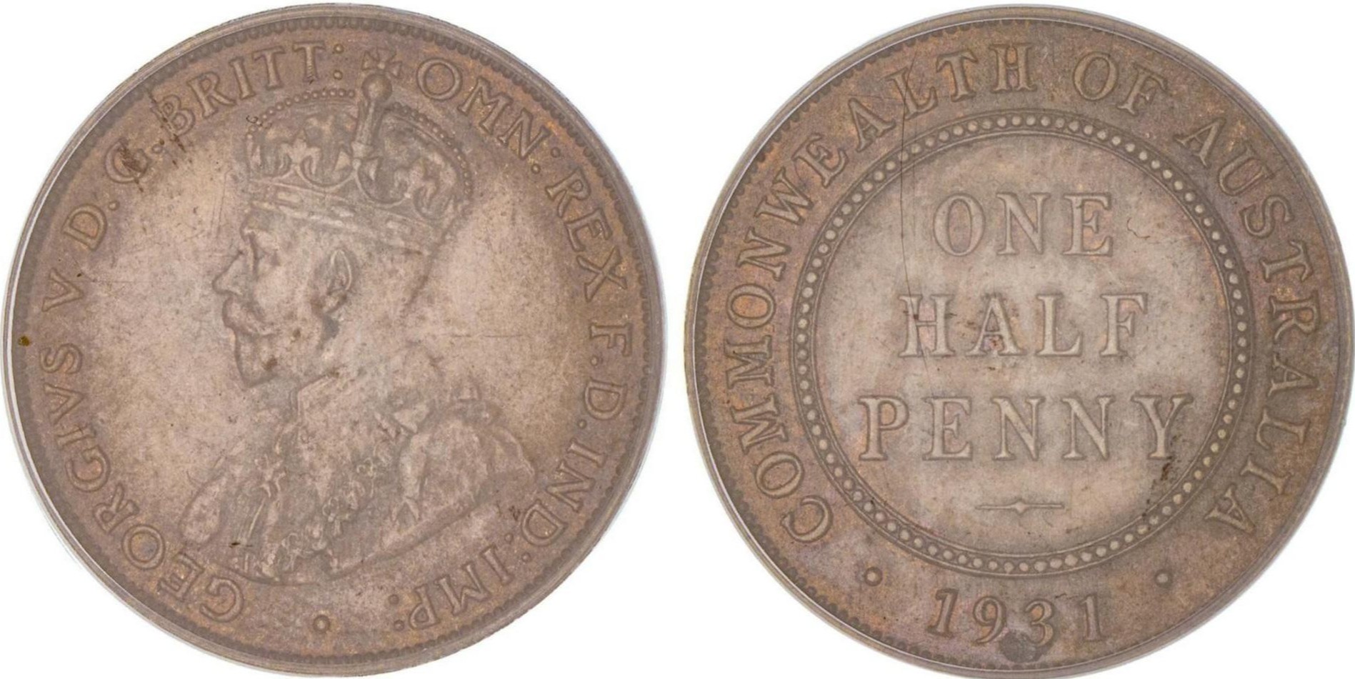 George V, Halfpenny, 1931, PCGS MS 63BN