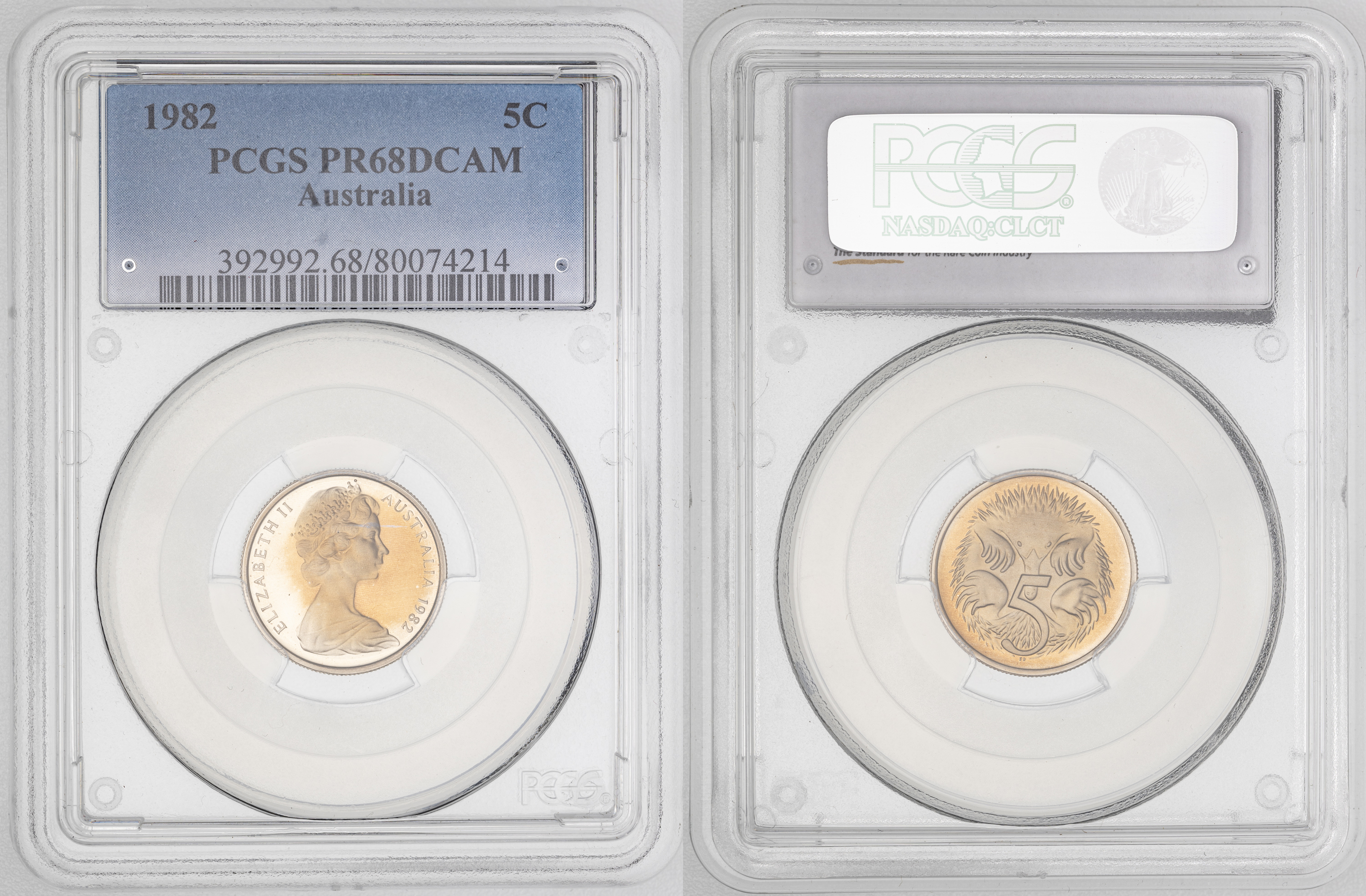 Elizabeth II, , Five Cent, 1982, PCGS PR68DCAM