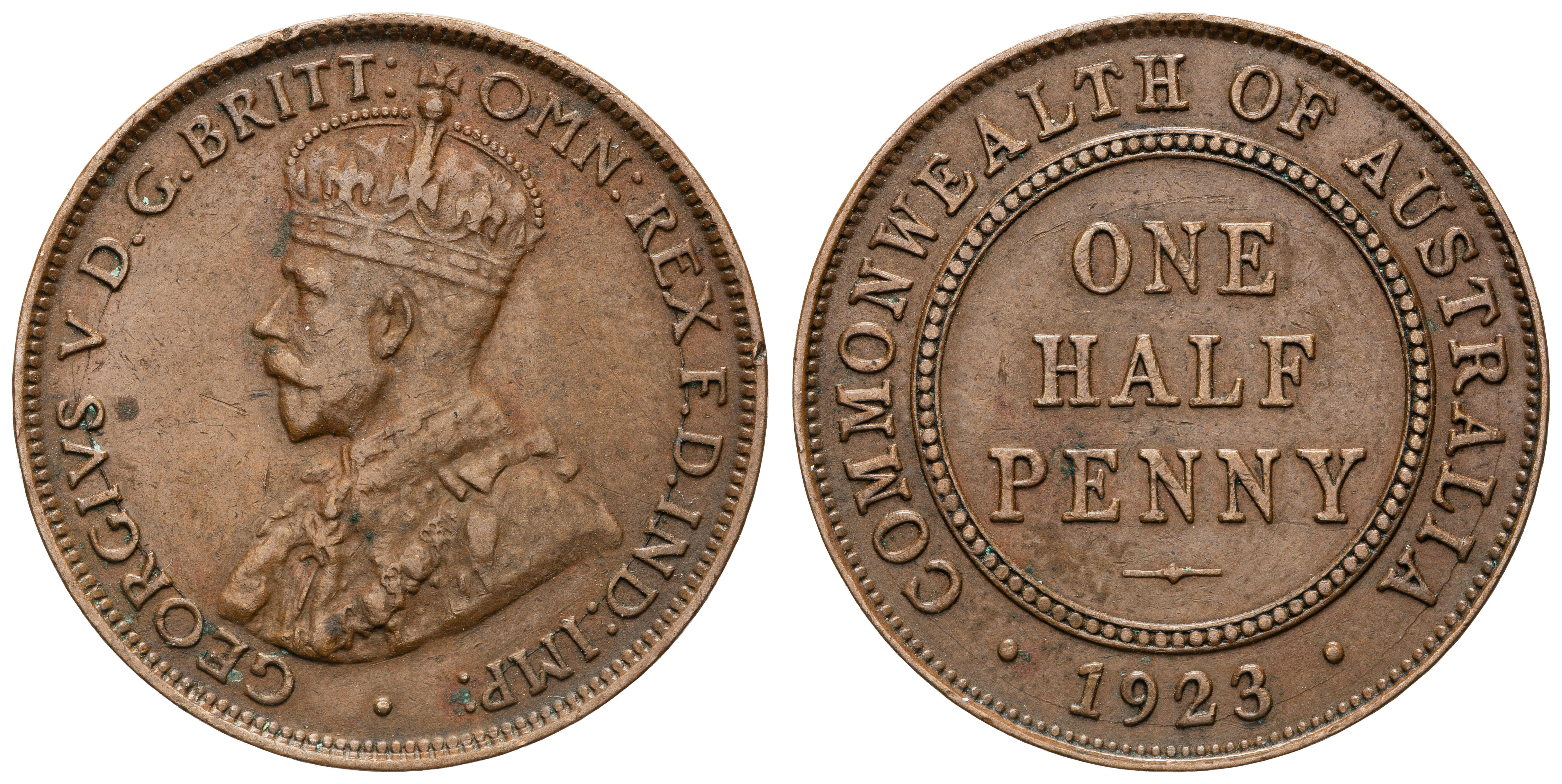 George V, Halfpenny, 1923, gVF