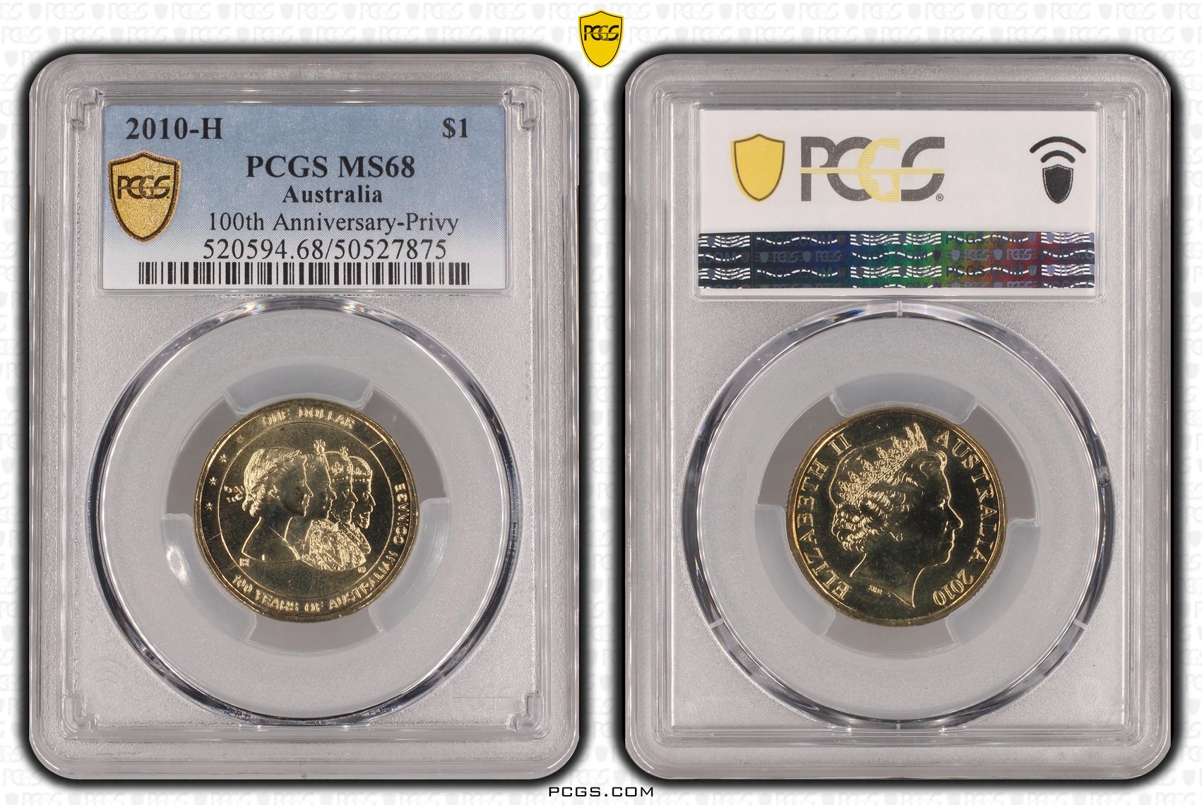 100th Anniversary-Privy, One Dollar, 2010-H, PCGS MS68