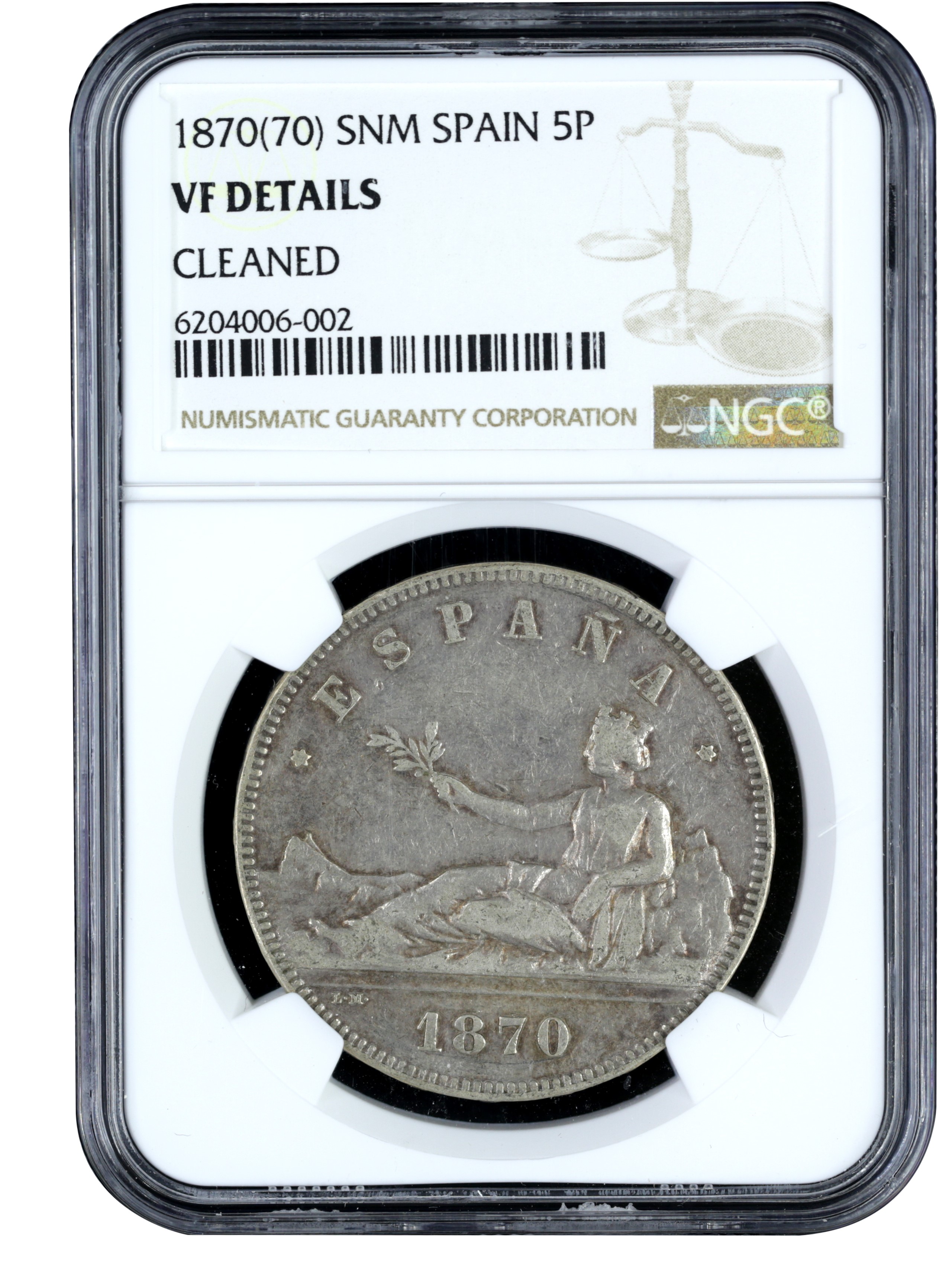 在庫処分セール 言い換え 1870, Spain 5P, Bhd Sdn Coin World Unique | Details. VF NGC コレクション