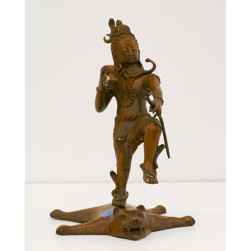 Tibetan Bronze Bodhisattva Standing on Bear Bronze 11.5''