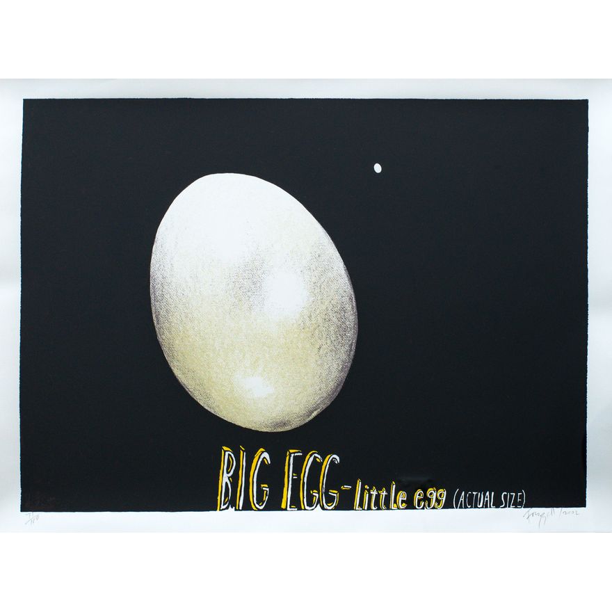Dick Frizzell 'Big Egg, Little egg (actual size)'