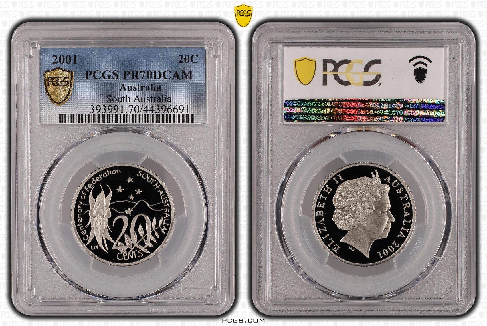 2001 Australian Twenty Cent, 20c Proof South Australia PCGS - PR70DCAM POP 44/0 -691