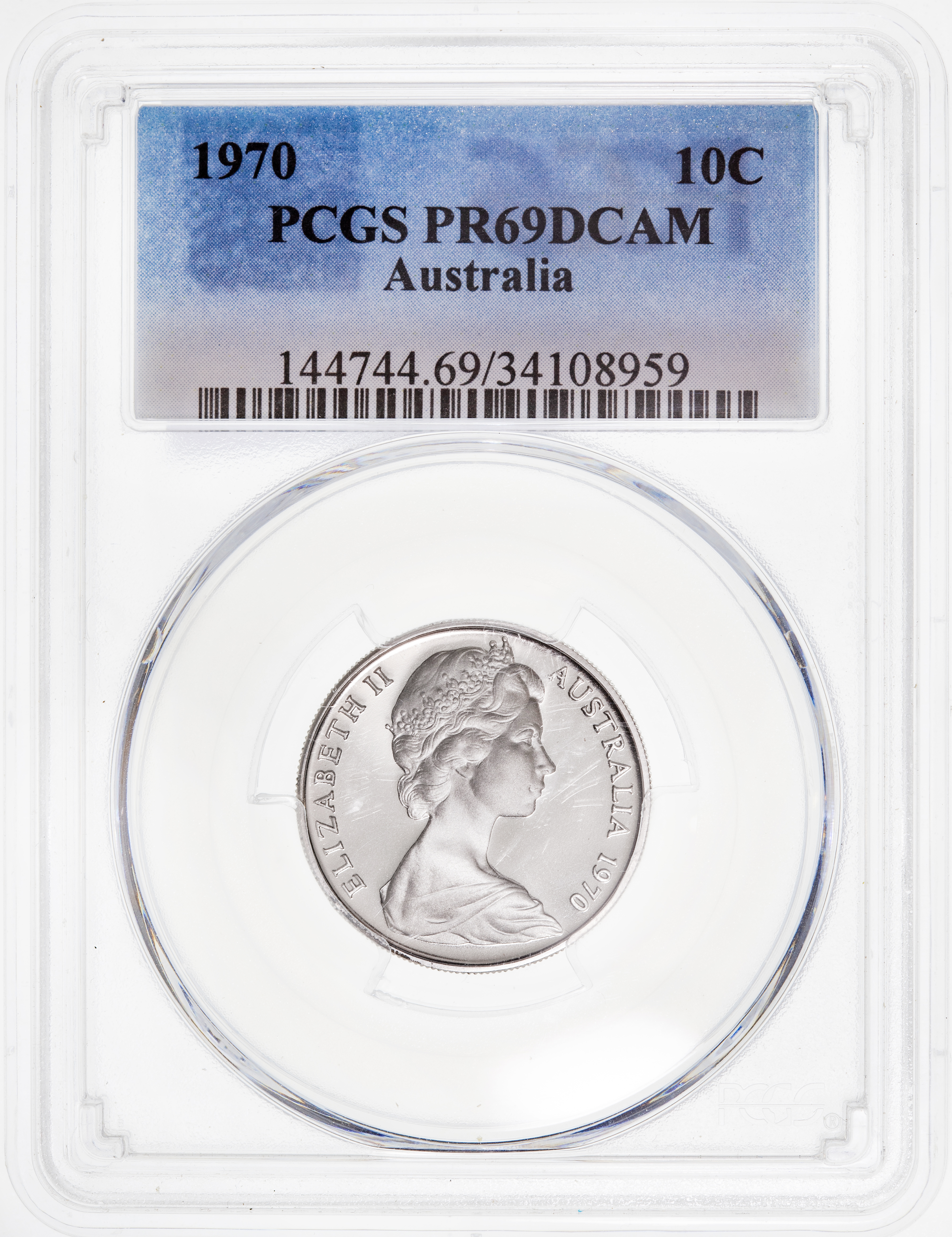 Ten Cent, 1970, Pcgs Pr69dcam