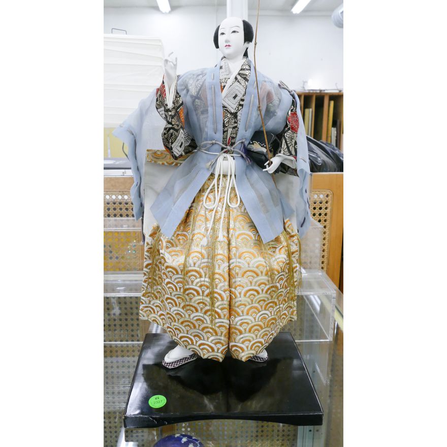Vintage Japanese Samurai Doll on Stand 17''