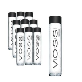 VOSS SPARKLING WATER FROM NORWAY NATURALLY PURE FOR A CRISP, REFRESHING TASTE, 375 ML GLASS BOTTLED WATER 12.7 FL OZ (PACK OF 9)