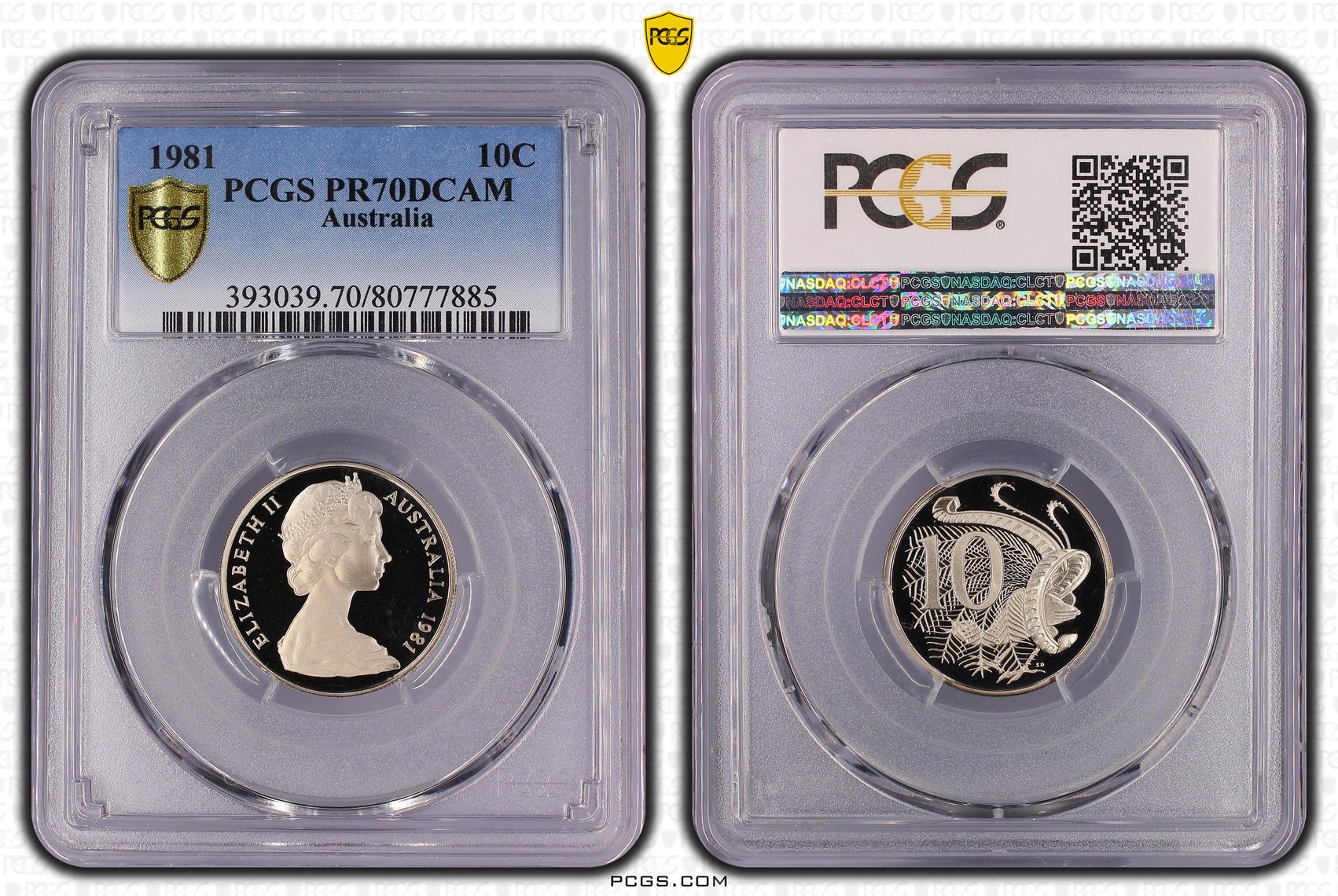 118 · 1981 Australia Ten Cent, 10c PCGS - PR70DCAM POP 27/0 -885