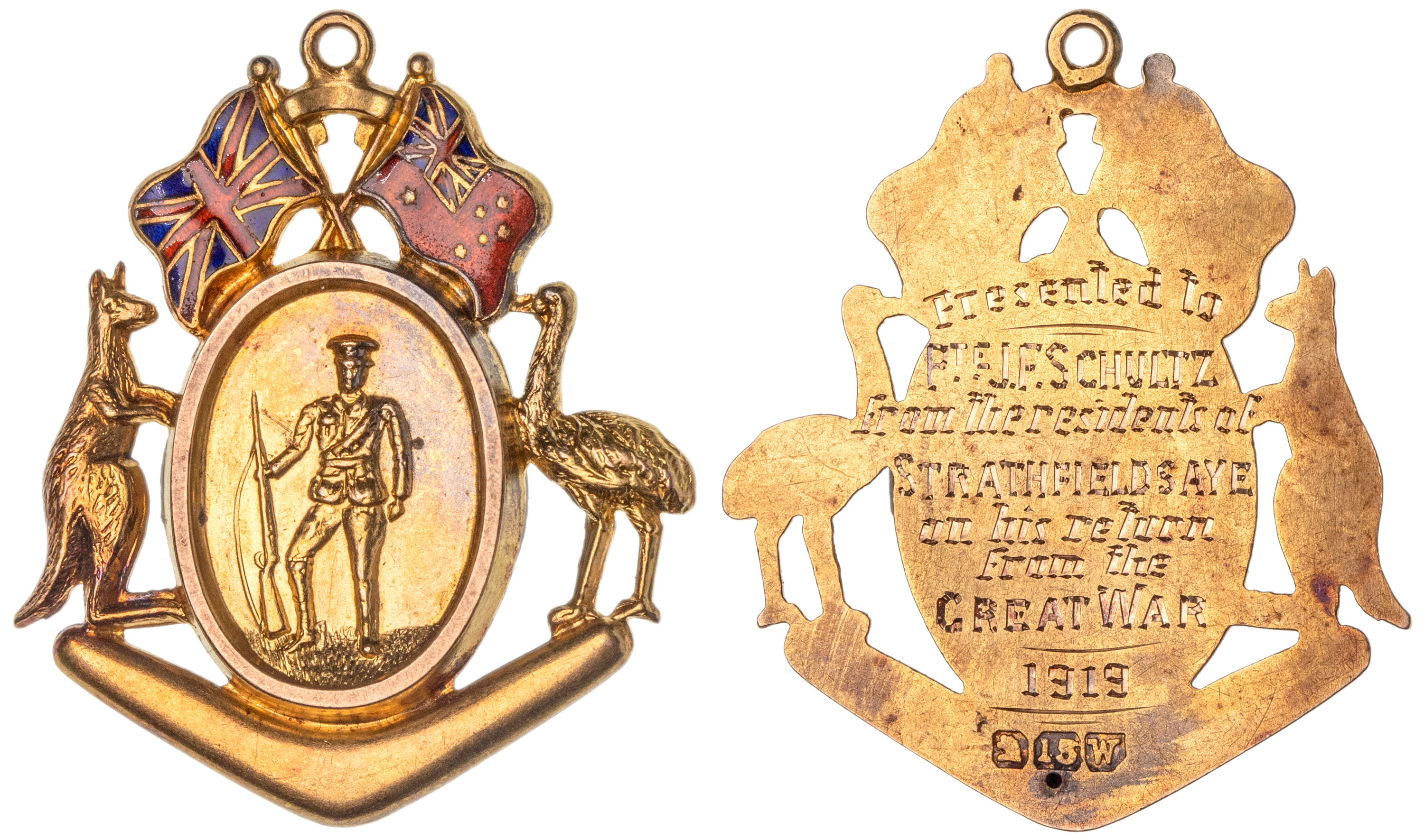 Strathfieldsaye, Vic., Gold ANZAC Appreciation Medal, 1914 - 1918, VGC