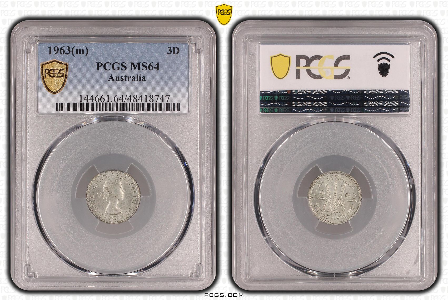 Threepence, 1963(m), PCGS MS64