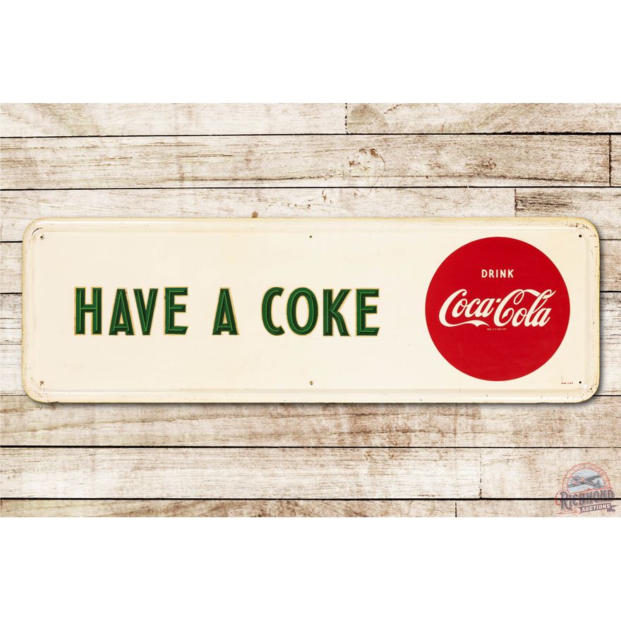 1947 Drink Coca-Cola w/ Privilege Panel Metal Sign TAC 8.75