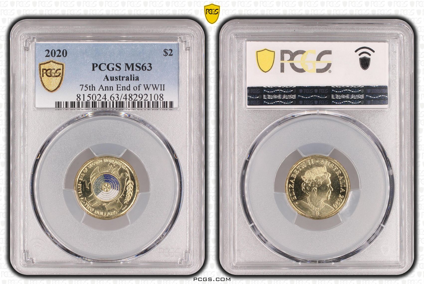 75th Ann End of WWII Colorized , Two Dollar, 2020, PCGS MS63