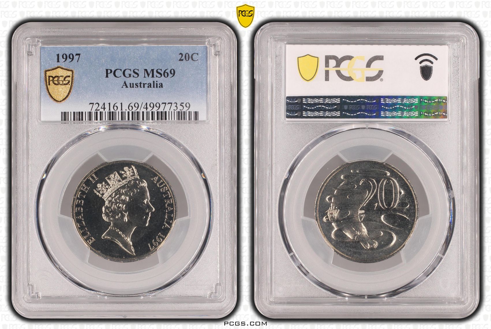 POP 6/0, Twenty Cent, 1997, PCGS MS69