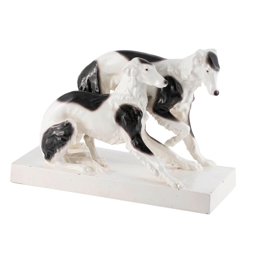Figura pary chartów, proj. Wilhelm Bormann (Beaume), Goldscheider, l. 1912–1920