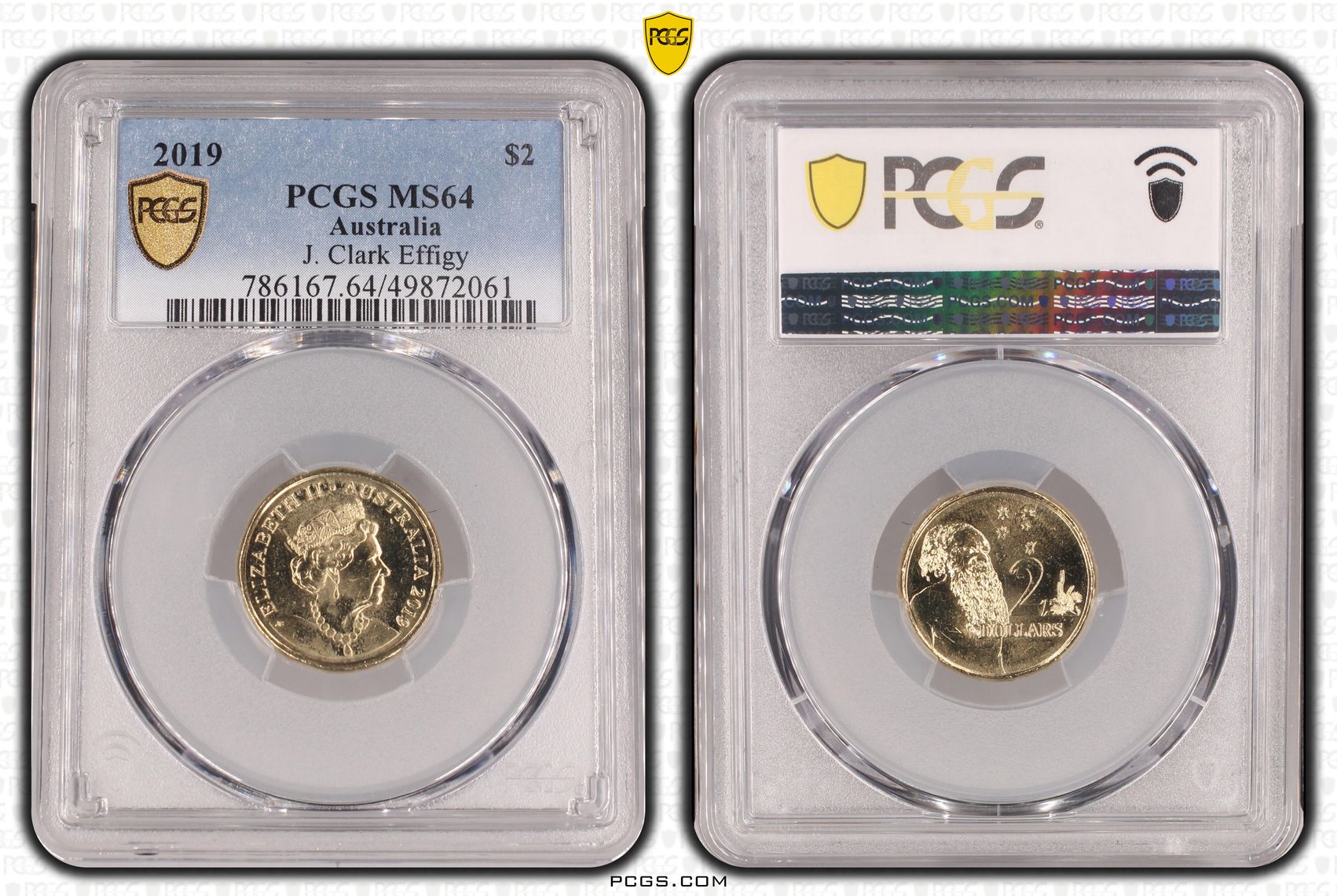 435 · J. Clark Effigy , Two Dollar, 2019, PCGS MS64