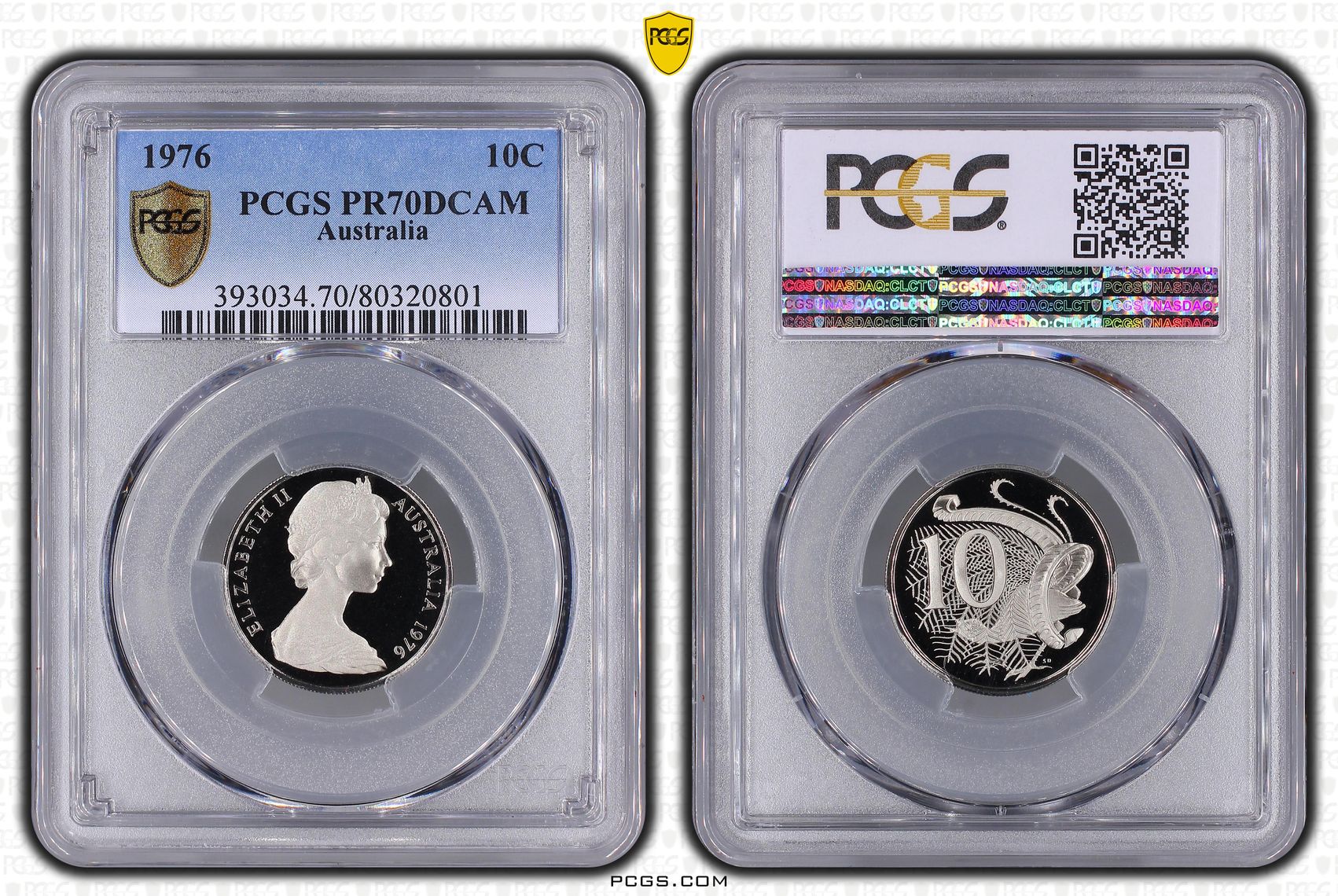 Top pop, Ten Cent, 1976, PCGS PR70DCAM
