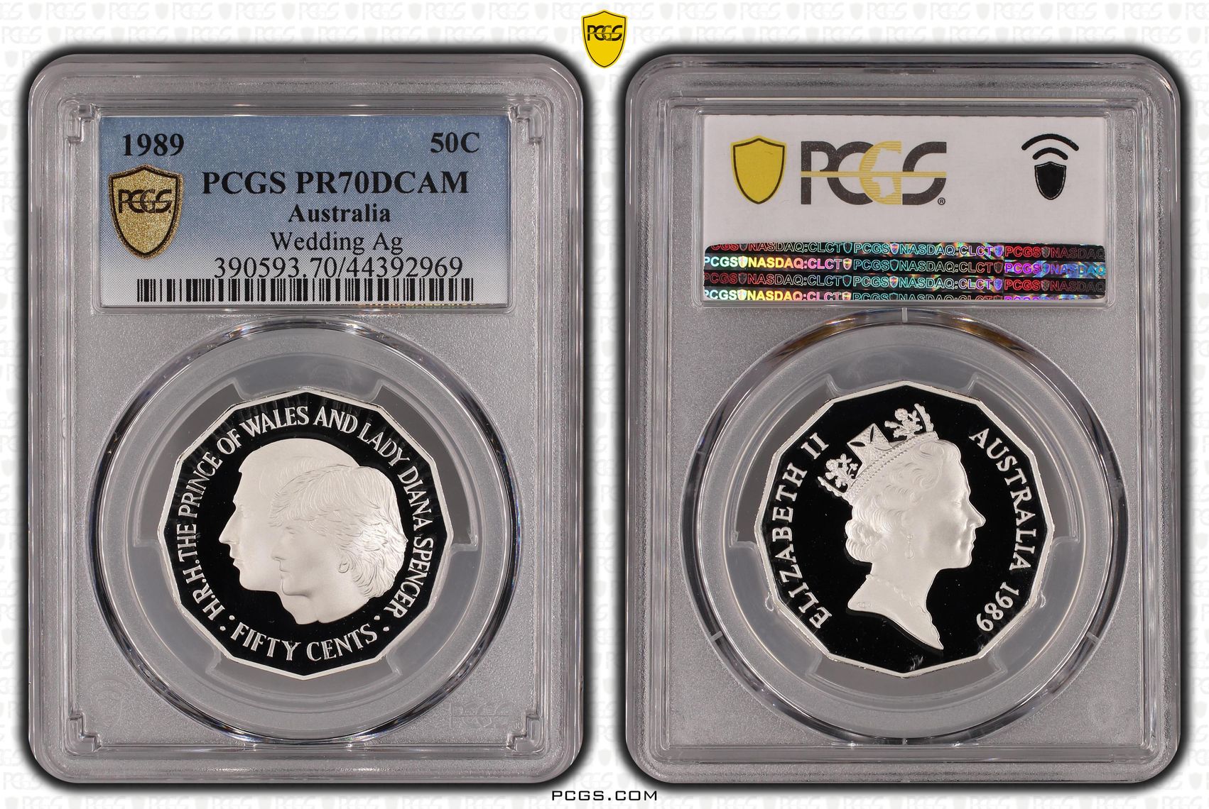 1989 Australia Fifty Cent, 50c Silver Wedding PCGS - PR70DCAM POP 31/0 -969