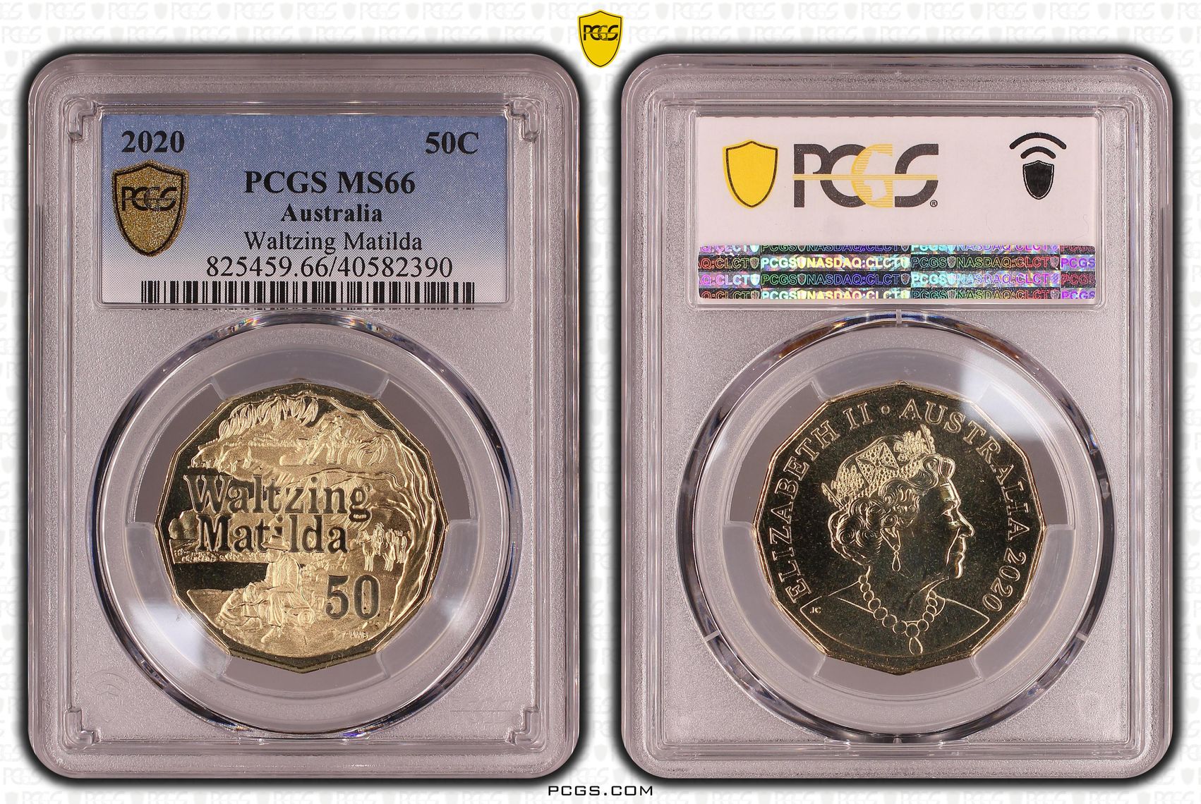 Waltzing Matilda, Fifty Cent, 2020, PCGS MS66