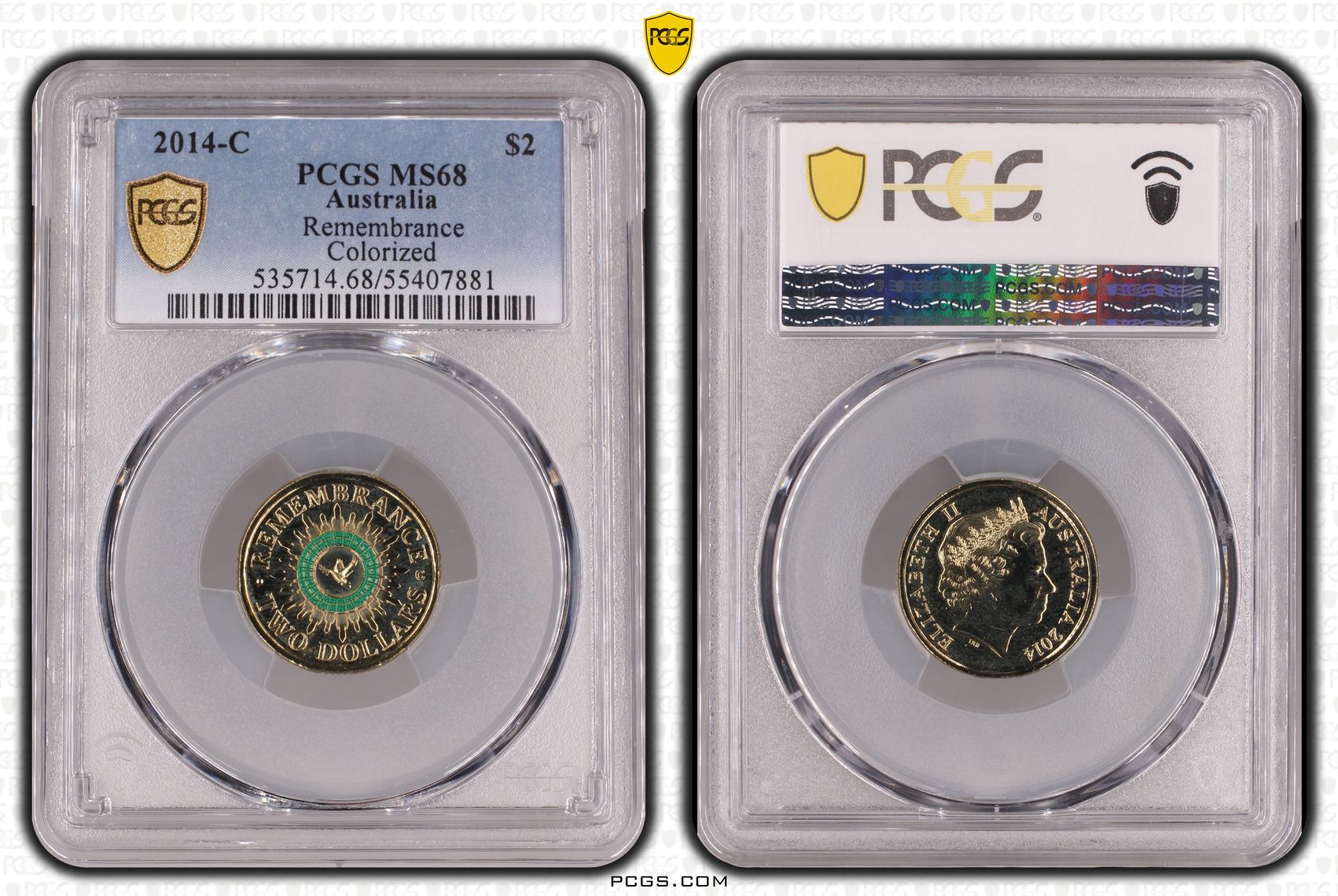 Remembrance Day Colorized, Two Dollar, 2014-C, PCGS MS68