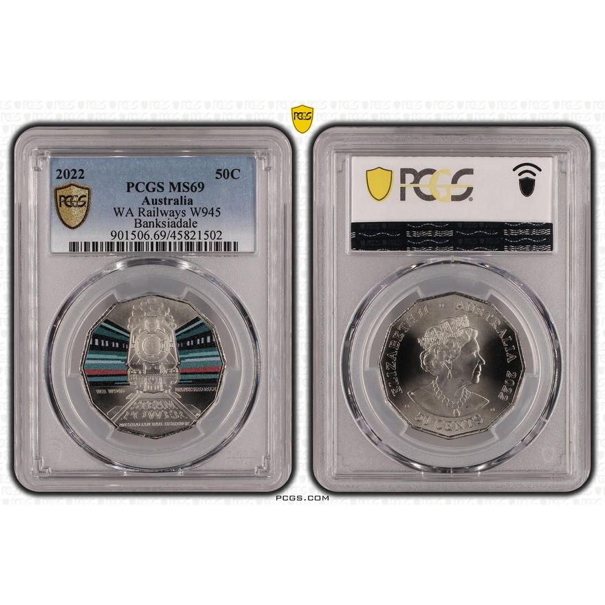 WA W945 Banksiadale, Fifty Cent, 2022, PCGS MS69
