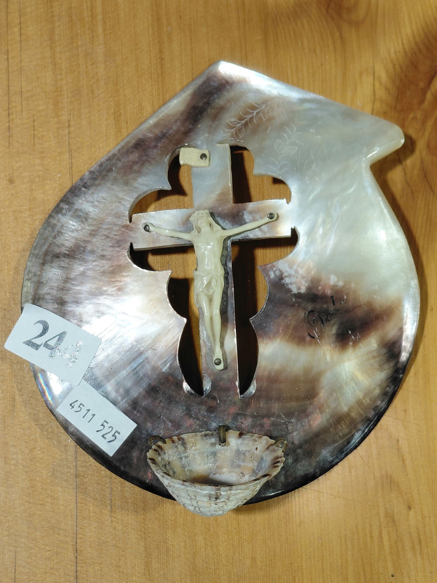 244 · ANTIQUE HOLY WATER FRONT,
