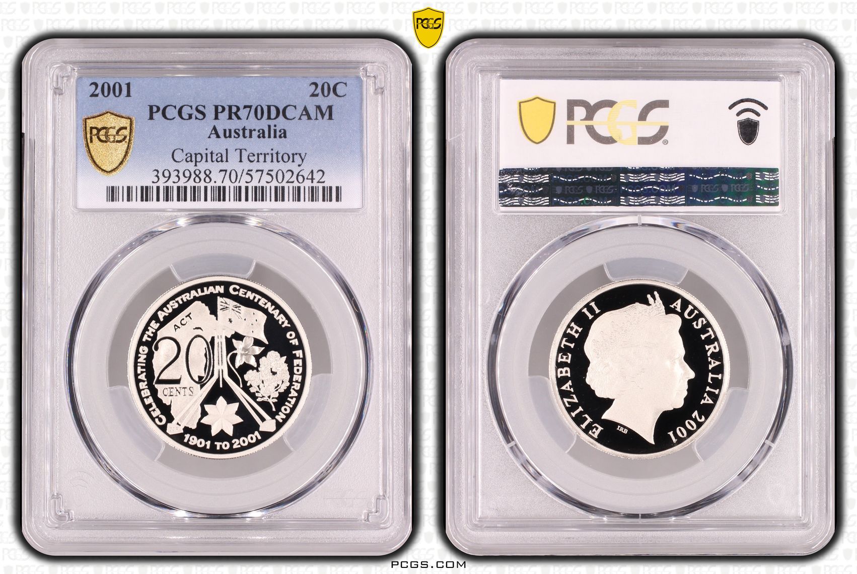 Capital Territory, Twenty Cent, 2001, PCGS PR70DCAM