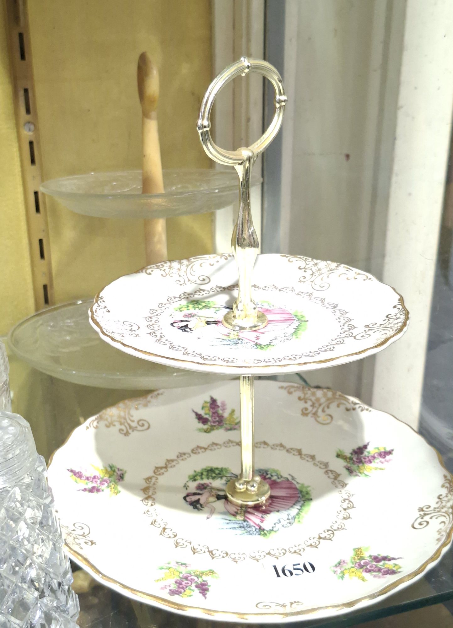 Foley China And Pressed Glass Cake Stands
