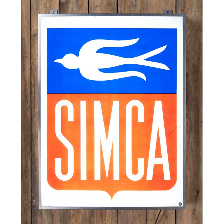 Simca Logo Plastic Lighted Sign TAC 9