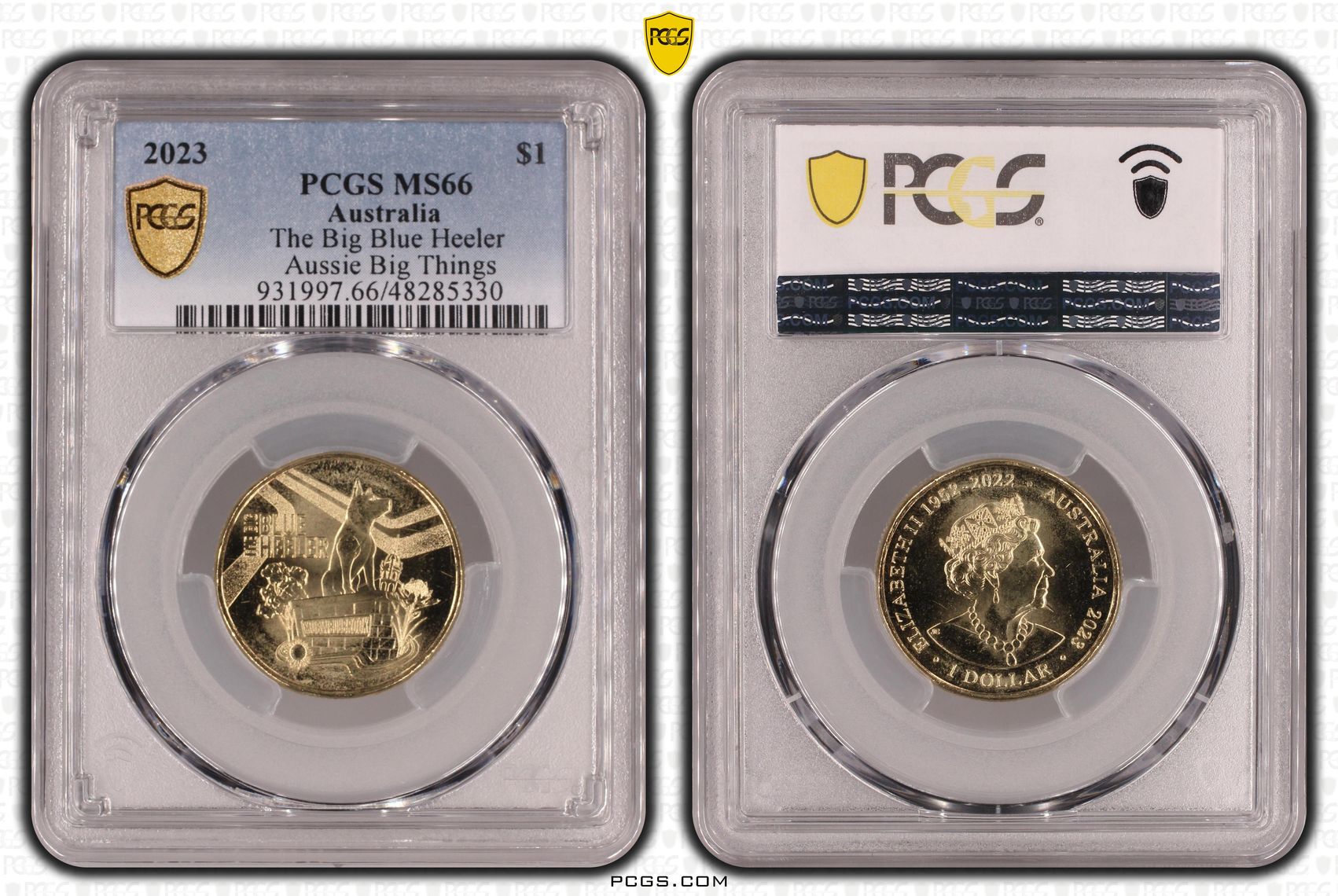 The Big Blue Heeler Aussie Big Things, One Dollar, 2023, PCGS MS66