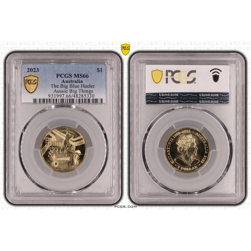 The Big Blue Heeler Aussie Big Things, One Dollar, 2023, PCGS MS66