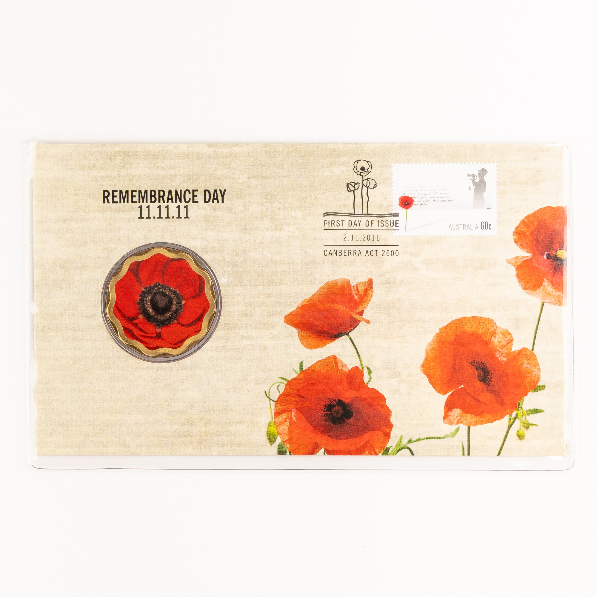 193 · Elizabeth II, Remembrance Day 11.11.11, Five Dollars, 2011,  UNC - FDC