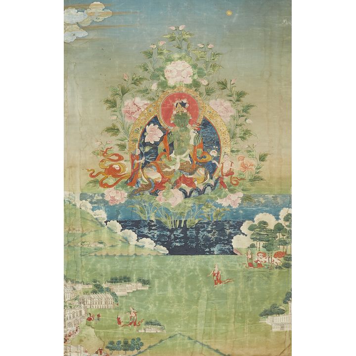 An unusual Tibetan thangka of Shyama-Tara